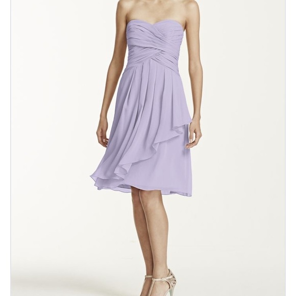 David's Bridal Dresses & Skirts - David's Bridal Short crinkle chiffon dress