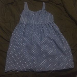 Denim polka dot dress