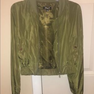 cropped olive green jacket