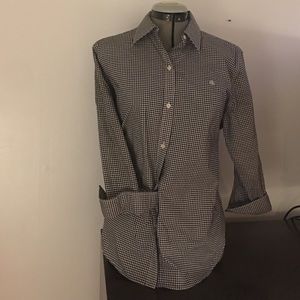 Like new RL button down black check shirt