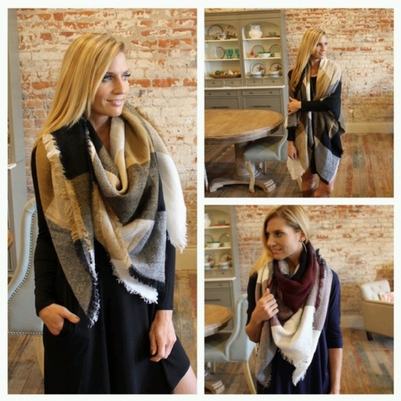 Trendy Blanket scarf black and gray - Picture 1 of 2
