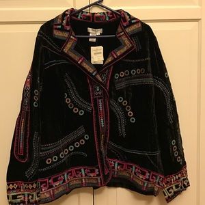 Velvet embroidered jacket