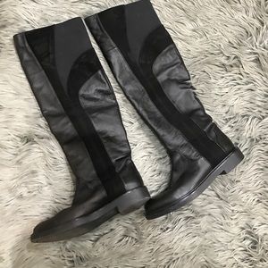 Calvin Klein collection black leather ttk boots