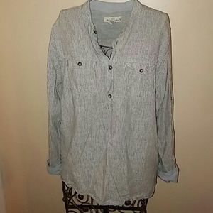 H&M Blue and White Striped Button Down