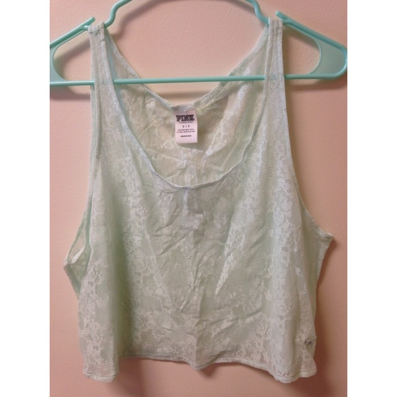 PINK turquoise lace tank top