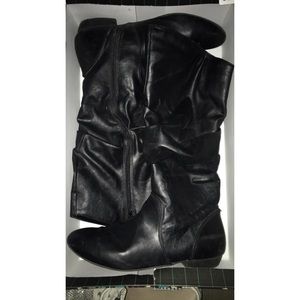 Black Faux Leather Boots