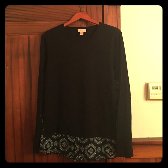 Black, with patterned back sweater