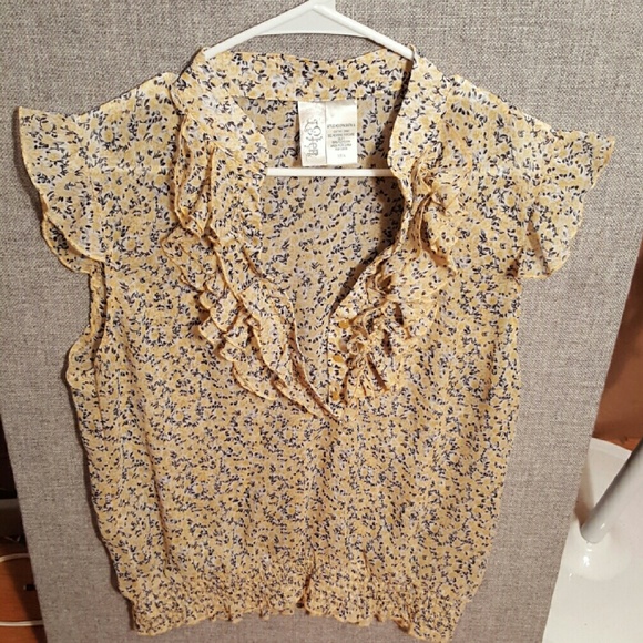 L8ter Yellow Shiffon Blouse