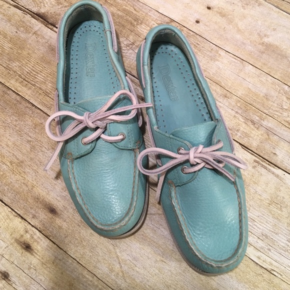 Dexter Shoes - Dexter Leather Turquoise 8 Boat Shoes Moccasins
