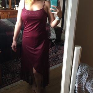 Womens maroon formal dress