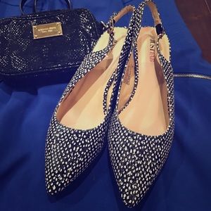 Snake skin kitten pointed pumps