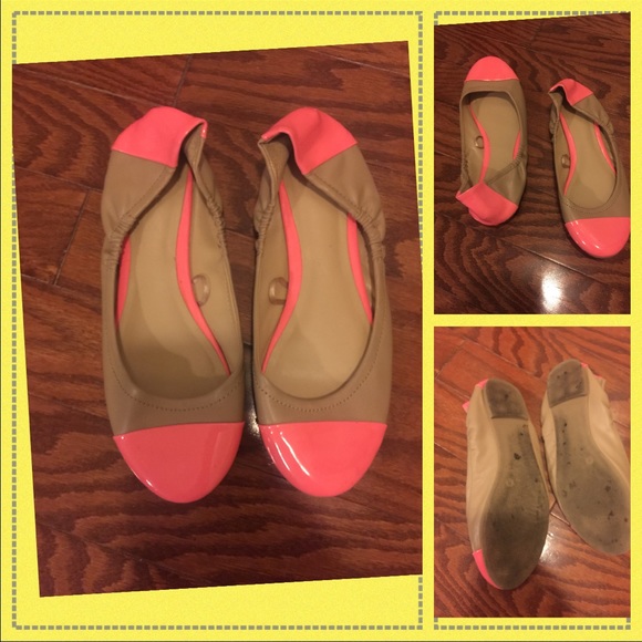 Hot pink & tan flats