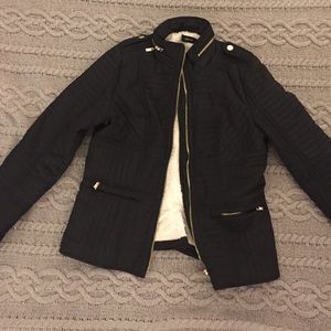 Black quilted jacket