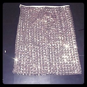 Gold sequin pencil skirt