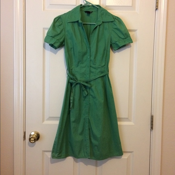 Green shirt dress