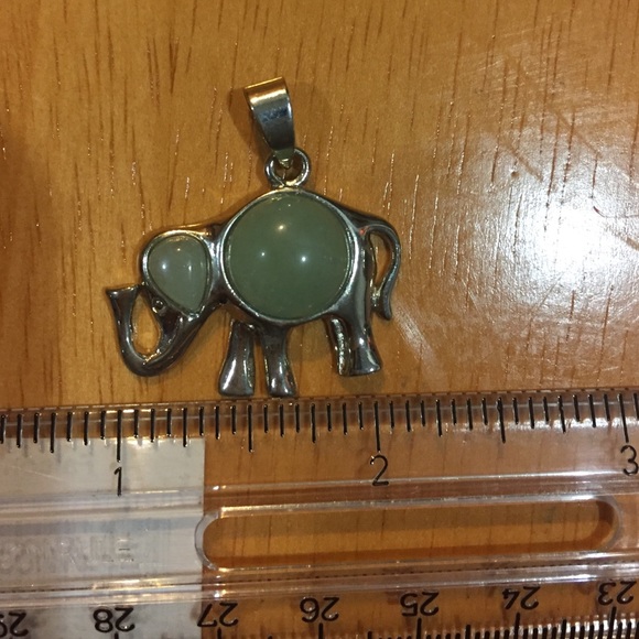 Stainless pendant with jade gemstone