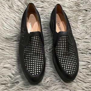 Aquatalia Black and gold platform loafers