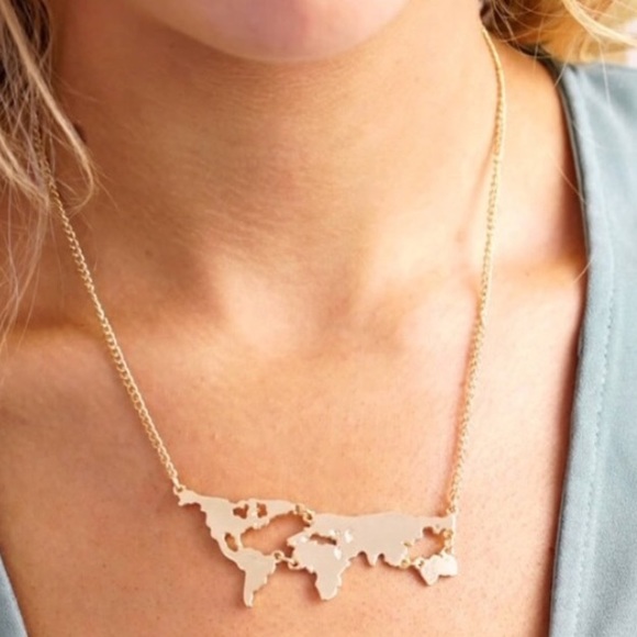 ‼️1 HOUR SALE‼️World Map Necklace ✨✨ - Picture 3 of 4