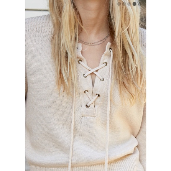Pacsun Honey Punch Lace Up Pullover Sweater - Picture 3 of 3