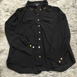 Forever 21 Black w/ gold hardware button down