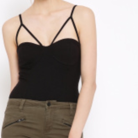 Black sleeveless bodysuit