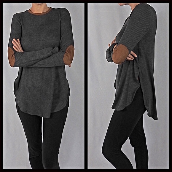 CLEARANCE 💕FIRM‼️5⭐️Patch Sleeve Hi-Low Top - Picture 2 of 4