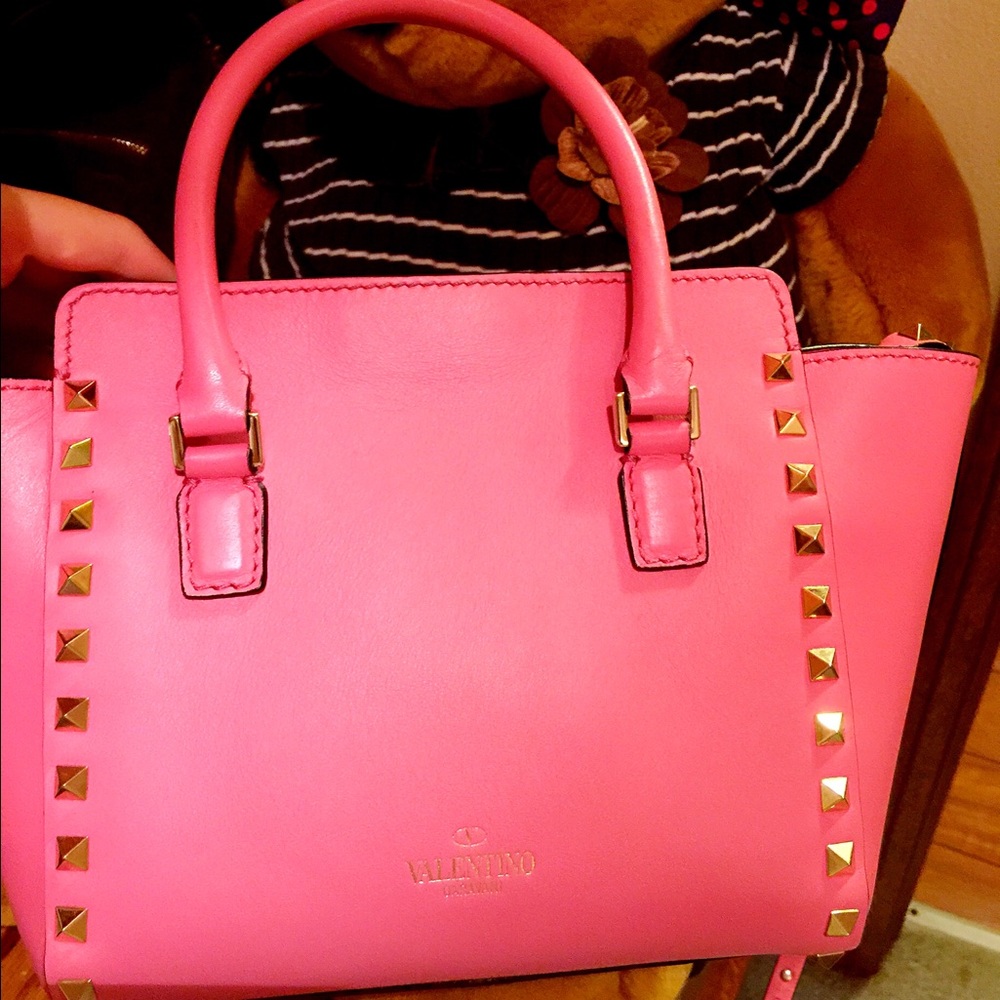Valentino Pink rockstud cross body mini bag - Picture 2 of 4
