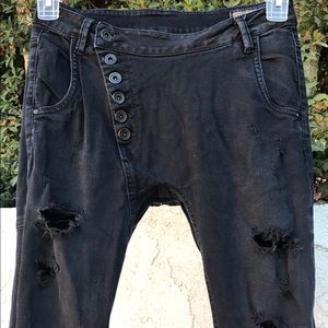 Dana Ashkenazi Black Sided Button Jeans