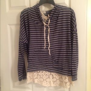 Striped Tshirt Hoody