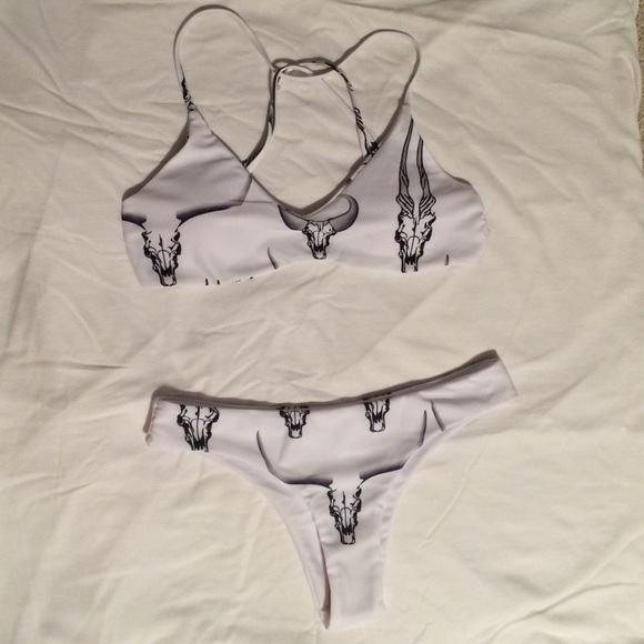 White bikini with skulls