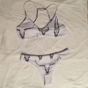 White bikini with skulls
