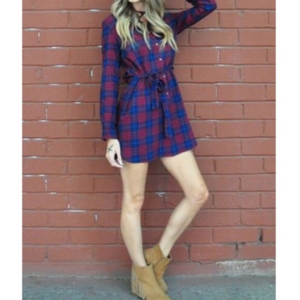 🚨FLASH SALE🚨Red and Blue Plaid tunic
