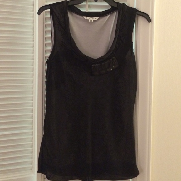 Cabi double layer black bubble blouse