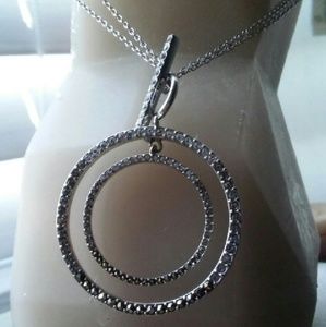 Metallic Whimsical Wonder Double Circle Necklace