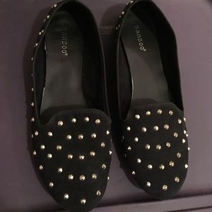 Black Spikey Flats
