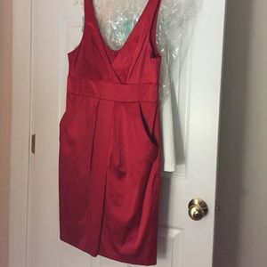 Silk red cocktail dress