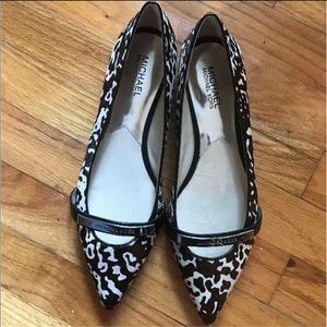 Michael Kors cow hair calf flats