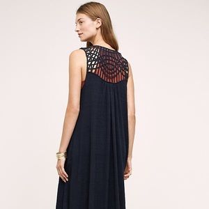 New Anthropologie Navy Macrame Duster