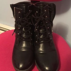 High Heel Combat Boots