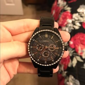 Black fossil watch