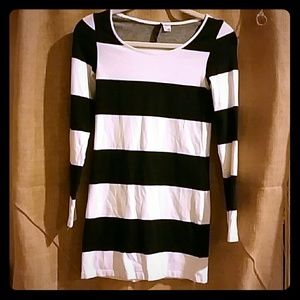 Black and white striped top
