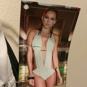 Tan monokini swim suit