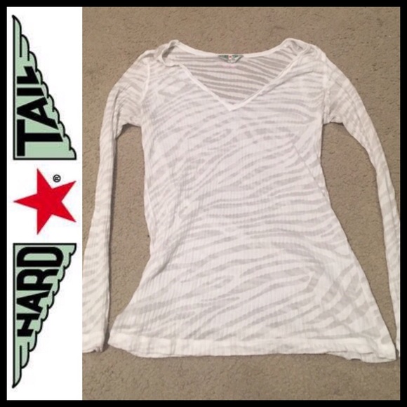 WORN ONCE Sheer white zebra pattern long sleeve!
