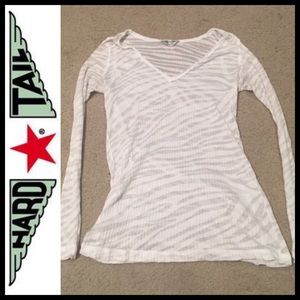 WORN ONCE Sheer white zebra pattern long sleeve!
