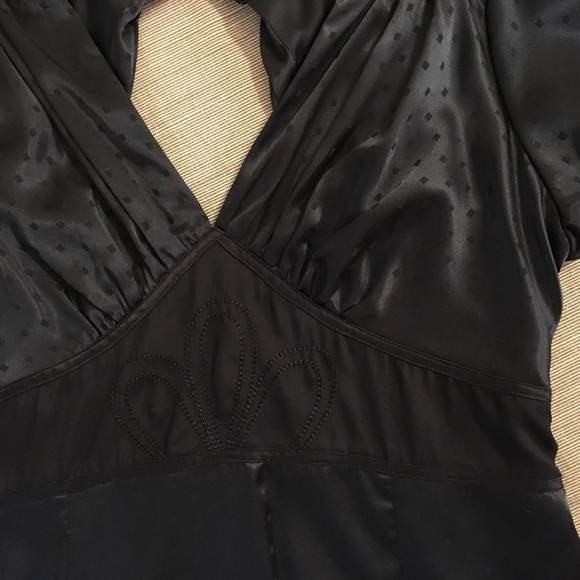 Freelance by Modcloth Black Retro Satin Dress - Picture 3 of 4