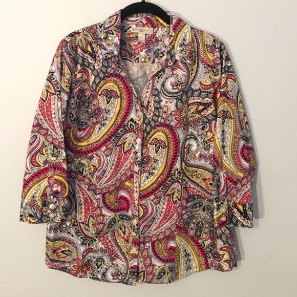 Dana Buchman button down blouse size L