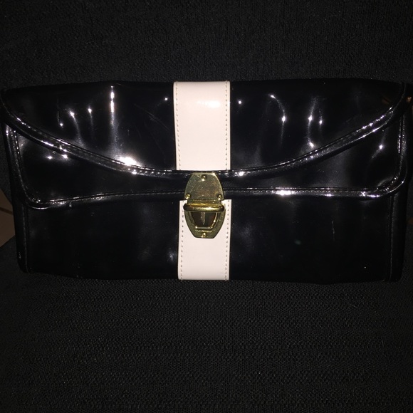 Black and white clutch