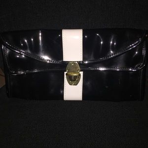 Black and white clutch