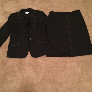 2 piece navy skirt suit