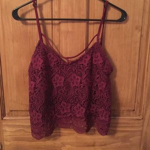 Burgundy Flower Top